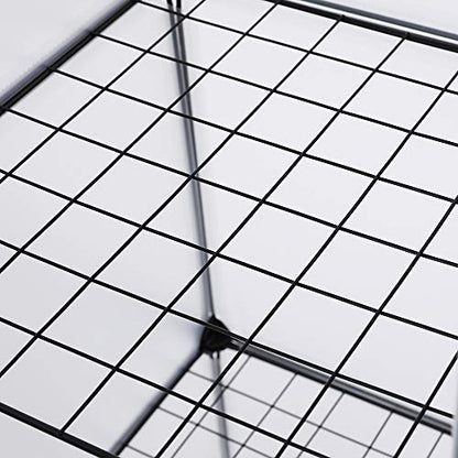 Aeitc Cube Storage Organizer Storage Cubes Add Wire Panel DIY Stackable Cubes Plastic Organizing Modular Cabinet Bookcase Cubby Closet Shelf for Bedroom, Living Room,16 White Cube with Door