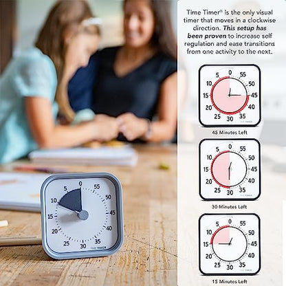 Time Timer MOD 60-Minute Visual Timer, Home Edition, Silent Operation, Study Tool for Homeschool and Office Use (Pale Shale) - color: Pale Shale, size: 3.47 Inch, style: Timer