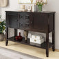 P PURLOVE Console Table Buffet Sideboard Sofa Table with Storage Drawers Cabinets and Bottom Shelf (Espresso) - color: Espresso