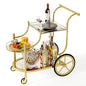 Tangkula Bar Cart, 3-Tier Rolling Home Bar Serving Cart with Mirrored Shelves & 4 Wheels, Mobile Beverage & Wine Cart for Kitchen, Dining Room, Living Room (Gold) - color: Gold
