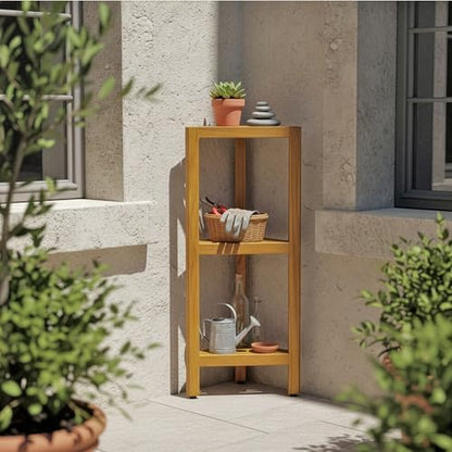 Asta Zini 3-Tier Free Standing Corner Shelf, Bathroom Corner Stand, Fully Assembled, TB-134