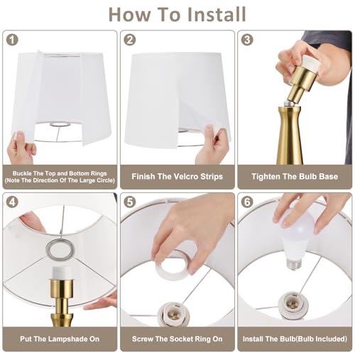 Seealle Modern Table Lamps Set of 2 - Touch Bedside Lamps for Nightstand with Dual USB C+A,3-Way Dimmable Gold Nightstand Lamps for Living Room Bedroom (Bulb Included) - color: G. Gold-White
