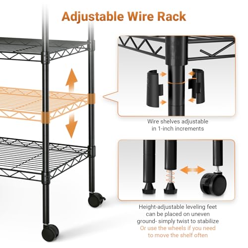 Simple Deluxe Heavy Duty 5-Tier Storage Shelving Unit, 35.83" W x 13.98" D x 61.02" H, 1250 Lbs Loading Capacity, Black - color: Black, size: 5-Tier, 36"W x 14"D x 61"H