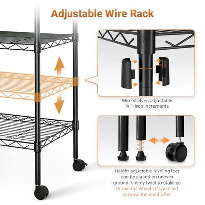 Simple Deluxe Heavy Duty 5-Tier Storage Shelving Unit, 35.83" W x 13.98" D x 61.02" H, 1250 Lbs Loading Capacity, Black - color: Black, size: 5-Tier, 36"W x 14"D x 61"H