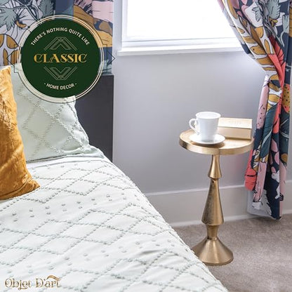 OBJET D'ART Larissa Small Round Gold End Table, 21" H | Vintage Metal Accent, Side Table, Pedestal, Cocktail, Drink Table, Living Room, Small Spaces, Modern Look, Quality Build - style: Larissa