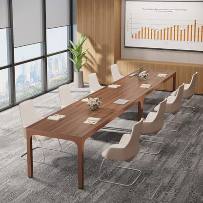 Tribesigns 6.5 FT Conference Room Table, 78.74" W x 27.56" D Large Office Conference Table, Modern Seminar Meeting Table Desk for Boardroom, Meeting Room (1, Walnut) - color: Walnut