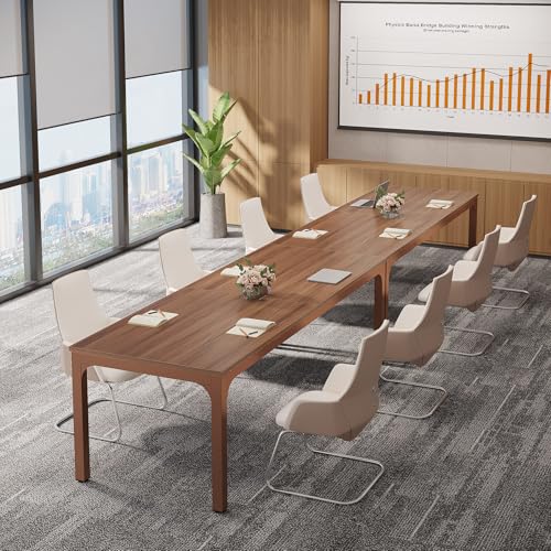 Tribesigns 6.5 FT Conference Room Table, 78.74" W x 27.56" D Large Office Conference Table, Modern Seminar Meeting Table Desk for Boardroom, Meeting Room (1, Walnut) - color: Walnut