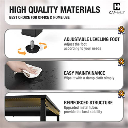 CAPHAUS 40 Inch Small Computer Desk for Home Office, Gaming & Small Spaces - Compact Black Writing Desk, Easy Assembly, 220 lbs, P2 Board - size: 40 inch
