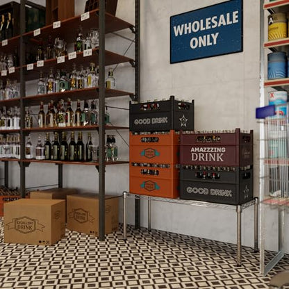14" Deep x 36" Wide x 14" Height Wire Shelving Kit | 1-Tier | NSF Commercial Storage Rack Unit - size: 14" Deep x 36" Wide