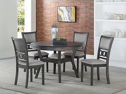New Classic Furniture Gia Dining Chair (Set of Four), Light Gray Fabric Upholstered Seat & Back Rest, Gray - color: Grey, size: Set of 4, style: Dining Chair
