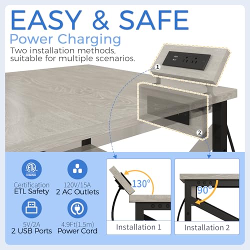 METYERRY 23.6"x23.6" Large Printer Stand with Power Outlet, 3 Tier Cart | Adjustable Shelf, Fits 3D Printers, Laser Printers and Heat Press, 200 lbs Heavy Duty, Industrial Wheels, Home Office - color: Greige