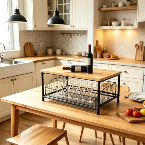 Microwave Stand, Kitchen Counter Top Organizer (Black) | kitchen Shelf Duty Stand , with Bottom Foldable Storage Basket, Small Storage Microwave Shelf - color: Black