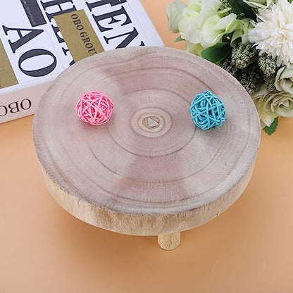 Wood Plant Stands Indoor Outdoor, 9cm/3.5 Tall Plant Holder Wooden Stool Display Stand Flower Pot Stand Small Round Side Plant Table Planter Stands for Indoor Plants (Wood, 14cm)