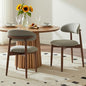 COLAMY Mid-Century Modern Wooden Dining Chair Set of 2, Indoor Upholstered Kitchen Chairs with 2.6" Cozy Padded Seat, Walnut Finish Side Dining Chair, [Green] - color: Green, size: 2 Chairs