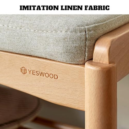 Oak Wood Shoe Bench, 24 Inch Entryway Bench with Light Gray Cushion | Natural oak finish with visible grain and light gray cushion creates a Scandinavian-inspired entryway seat. - color: Natural + Light Gray Cushion, size: 23.62"