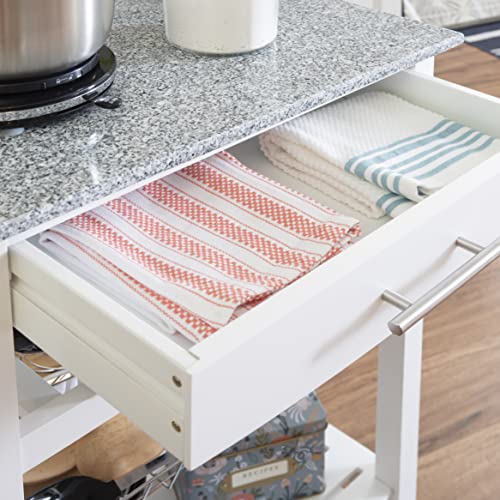 Linon Kitchen Island, White, 22.88 x 15.75 x 33.88 - color: White and Granite, style: Whitney
