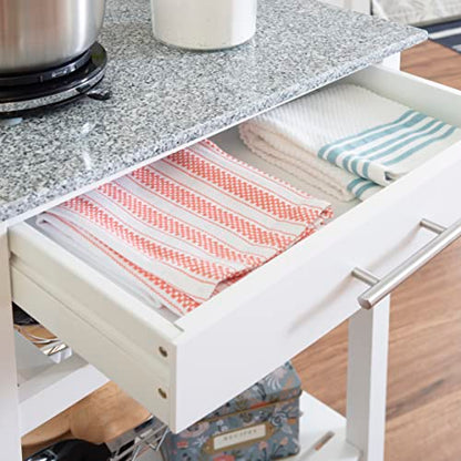 Linon Kitchen Island, White, 22.88 x 15.75 x 33.88 - color: White and Granite, style: Whitney