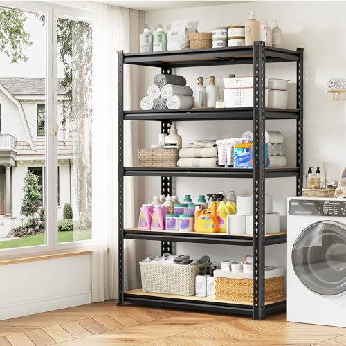 DurayLoly 5-Tier Storage Shelves, 2010LBS Adjustable Pantry Shelves, Metal Shelving Unit for Kitchen, Pantry, Closet, Laundry, Garage, 15.75" D × 31.55" W × 63.05" H - size: 63.05"H × 31.55"W × 15.75"D