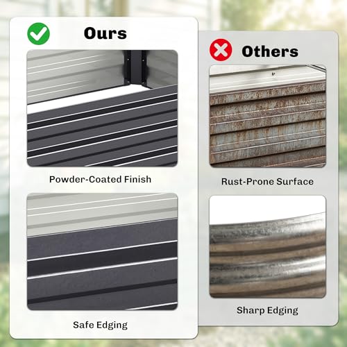 Outsunny Galvanized Raised Garden Bed, 8' x 3' x 1' Metal Planter Box, for Growing Vegetables, Flowers, Herbs, Succulents, Gray - color: Gray, size: 8' x 3' x 1'