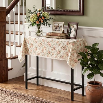 Sturdy Console Table with 98 lb Capacity, Stable Wobble-Free Design for Living Room and Entryway, Heavy Duty Metal Frame, Easy Assembly, 29.5 Inch Narrow Sofa Table, Rustic Brown