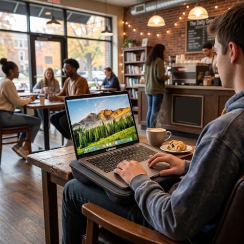LAPGEAR Compact Lap Desk – Charcoal, Fits 14" Laptops - color: Charcoal, size: 14″ Laptop (Compact)