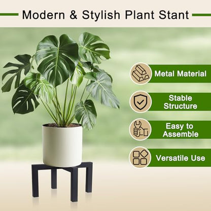 Plant Stand Indoor Outdoor, Heavy Duty Metal Plant Pot Holder, Mid Century Modern Planter Stands, Floor Flower Pot Holder, Fit 5-15 Inches Pots (Black, Fit 5-15 inch pots) - size: Fit 5-15 inch pots