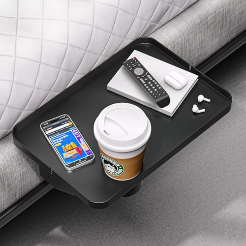 Modern Innovations Large Black Bedside Shelf for Bed, 1 Count Clip On Nightstand with Cup Holder and Cord Holder, College Dorm Bunk Bed Shelf for Top Bunk or Kids Bedroom - color: Black, size: X-Large
