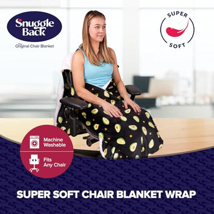 The Original Office Chair Blanket by SnuggleBack; Cozy Comfy Office Desk Chair Wrap Attaches for Hands-Free Warmth. Stay Warm In The Winter or Summer. (Black Pattern Fleece) - color: Black Pattern Fleece