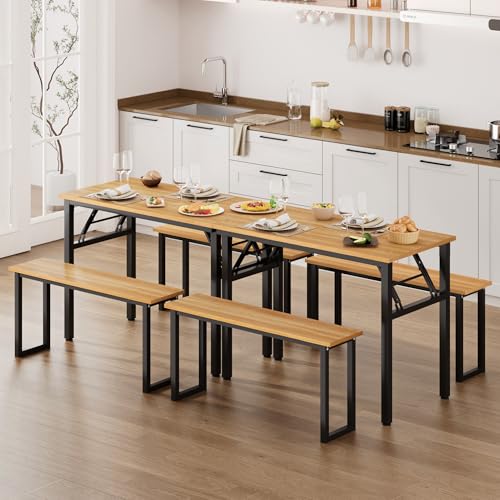 Need Office Computer Desk -35.8 L Sturdy and Heavy Duty Folding Laptop Table,Writing Table/Home Office Desk/Sewing Table, No Assembly Required, Teak & Black Frame - color: Teak & Black Frame, size: 35.8inch
