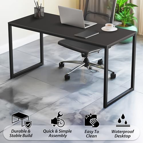 SHW Mission 55-Inch Home Office Computer Desk, Black - color: Black, size: 55-Inch