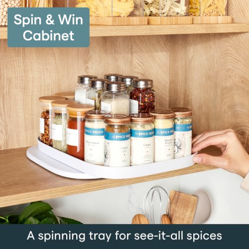 YouCopia MagicTrack Spice Turntable, 2-Tier Rectangle Lazy Susan Organizer - size: Spice Turntable