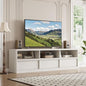Modern TV Stand with Storage for TVs Up to 85", 70 inch Media Console with Drawer & Open Shelves, Mid Century Entertainment Center for Living Room, White - color: White