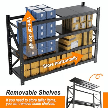 Garage Shelving 70.87" Wide Heavy Duty Storage Shelves Units and Storage,Metal Shelving Adjustable Shelves,Steel Garage Storage Rack,Industrial Utility Shelf Organization for Kitchen,Pantry - size: Super Heavy-Duty 70.03"*70.87"*24"