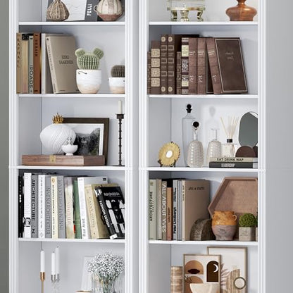 BORNOON 74" Tall Bookshelf, 6-Tier Floor Standing Bookcase with 2 Adjustable Shelves, 24" Wide Open Storage Shelf, Modern Display Organizer for Home Office, Living Room, Bedroom, Study