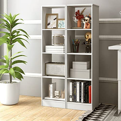 Tangkula 4 Cube Bookshelf, Freestanding 5 Tier Open Bookcase, Modern Cube Storage Organizer with Anti-toppling Device, Multipurpose Wooden Display Shelving for Living Room Study Office (1, 4-Cube) - size: 4-Cube