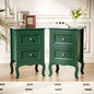 Bonnlo Green Nightstand Set of 2, Small Green Night Stands for Bedroom, Kids Room, Living Room, Wood, 15.75" W x 11.8" D x 23.6" H - color: Green