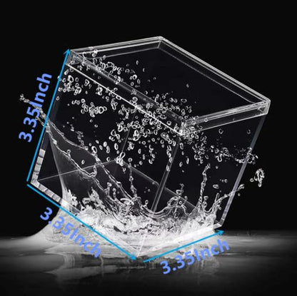 KissYou Acrylic Box with Lid 2 Packs Clear Display Boxes Stackable Storage Bins Plastic Square Cube for Cookie Candy Birthday Party - size: 3.35 x 3.35 x 3.35 Inch