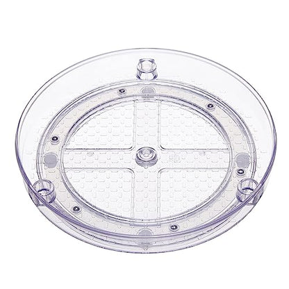 Amazon Basics Lazy Susan Turntable Organizer for Spices and Condiments, 9" Diameter, 2 Tier, Clear - size: 9" Diameter, 2 Tier