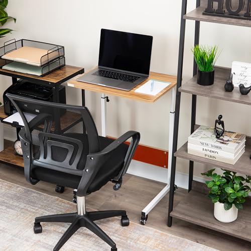 Mind Reader Standing Desk, Adjustable Height, Laptop Workstation, Home Office Computer Table, MDF, Brown