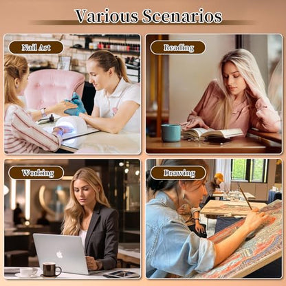 BQAN LED Desk Lamp with Clamp 15W Eye-Caring Clip on Light for Home Black | 5 Modes & 9 Brightness | Adjustable Gooseneck | Touch Dimmer | Clamp Desk Design | For Reading, Study, Nail Art, Work - color: Black