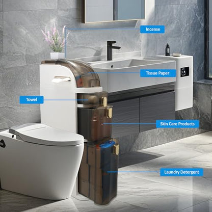 Bathroom Floor Cabinet, Narrow Bathroom Storage Cabinet, Mobile and No Installation Required, Perfect for Small Space Laundry Rooms, Toilet Areas and Living Room Gaps - size: 3-Tiers