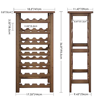 SMIBUY Bamboo Wine Rack, 28 Bottles Display Holder with Table Top, 7-Tier Free Standing Storage Shelves for Kitchen, Pantry, Cellar, Bar (Walnut) - color: Walnut