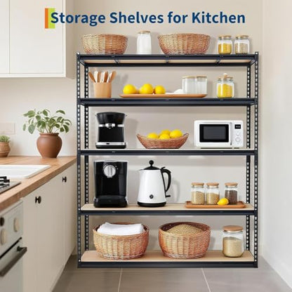 PeakPursuit Storage Shelving Unit, 5-Tier Adjustable Metal Storage Shelves, 36" L x 18" W x 72" H Heavy Duty Garage Storage Shelves for Kitchen Pantry Basement Bathroom Laundry - size: 36" L x 18" W x 72" H
