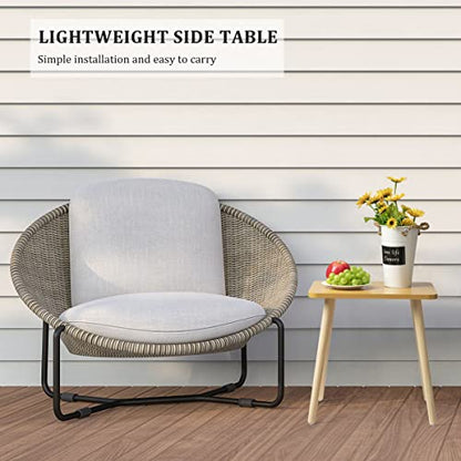 FORAOFUR Side Table, Modern Small End Table, Wood Nightstand for Living Room, Bedroom and Balcony, Rectangular Accent Table Home Decor, Easy Assembly, Natural | Natural wood, modern rectangular, fits living/bedroom/balcony, compact, versatile, sturdy nigh