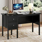 BHG Computer Desk with Drawers,Modern White Home Office Desk with Storage Filing Cabinet, Vanity Desk Makeup Dressing Table for Bedroom,Small Writing Table PC Desks for Study (Black, 43.3") - color: Black