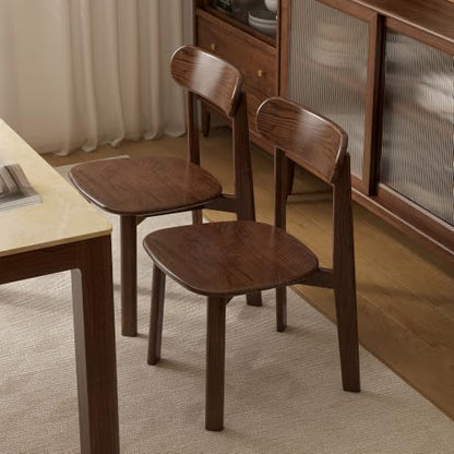 47’’-63’’ Oak Extendable Dining Table and Chairs & Bench Set, Solid Wood Folding Kitchen Table, Mid Century Dinner Table for Kitchen, Apartment, Living Room (Walnut, 63''+2Chairs-HSA+47'' Bench) - color: Walnut, size: 63''+2Chairs-HSA+47'' Bench