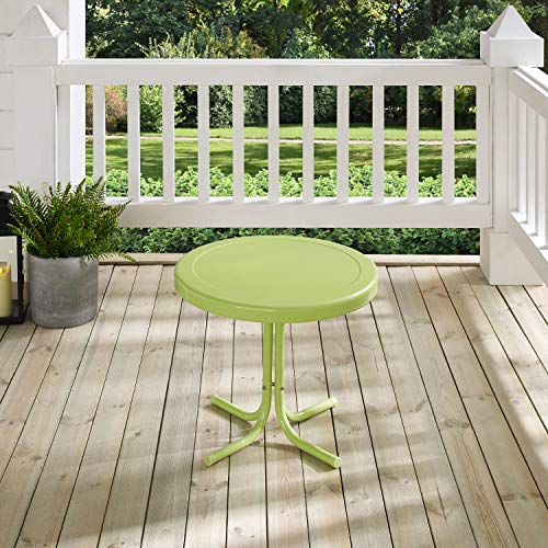 Crosley Furniture Griffith Weather Resistant Retro Metal Outdoor Side Table for Patio, Deck, Porch, Key Lime - color: Key Lime