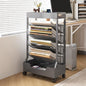 UMDONX Modern Mobile Single-Sided Metal Book Cart | Features A Metal Top Panel, A Base, and Clip-in Shelves; Suitable for Home, Office, and Classroom - color: Gunmetal Gray