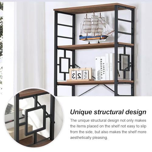 HOMISSUE Tall Bookshelf, 84 Inch Industrial Bookshelf with Metal Frame and Open Shelves, 7 Tier Metal Bookshelves and Bookcases, Rustic Tall Book Shelf for Office, Living Room and Bedroom, Brown - color: Rustic Brown, size: 7-Tier（23.6"W x 84.4"H）
