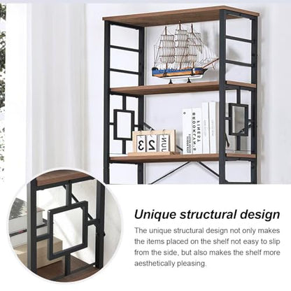 HOMISSUE Tall Bookshelf, 84 Inch Industrial Bookshelf with Metal Frame and Open Shelves, 7 Tier Metal Bookshelves and Bookcases, Rustic Tall Book Shelf for Office, Living Room and Bedroom, Brown - color: Rustic Brown, size: 7-Tier（23.6"W x 84.4"H）